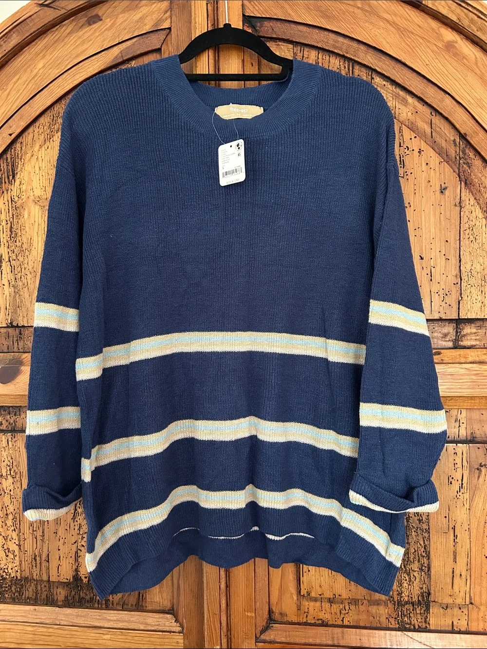 NWT Free People Mariner Sweater Set Top Pants Stripes Blue Beach Free-est